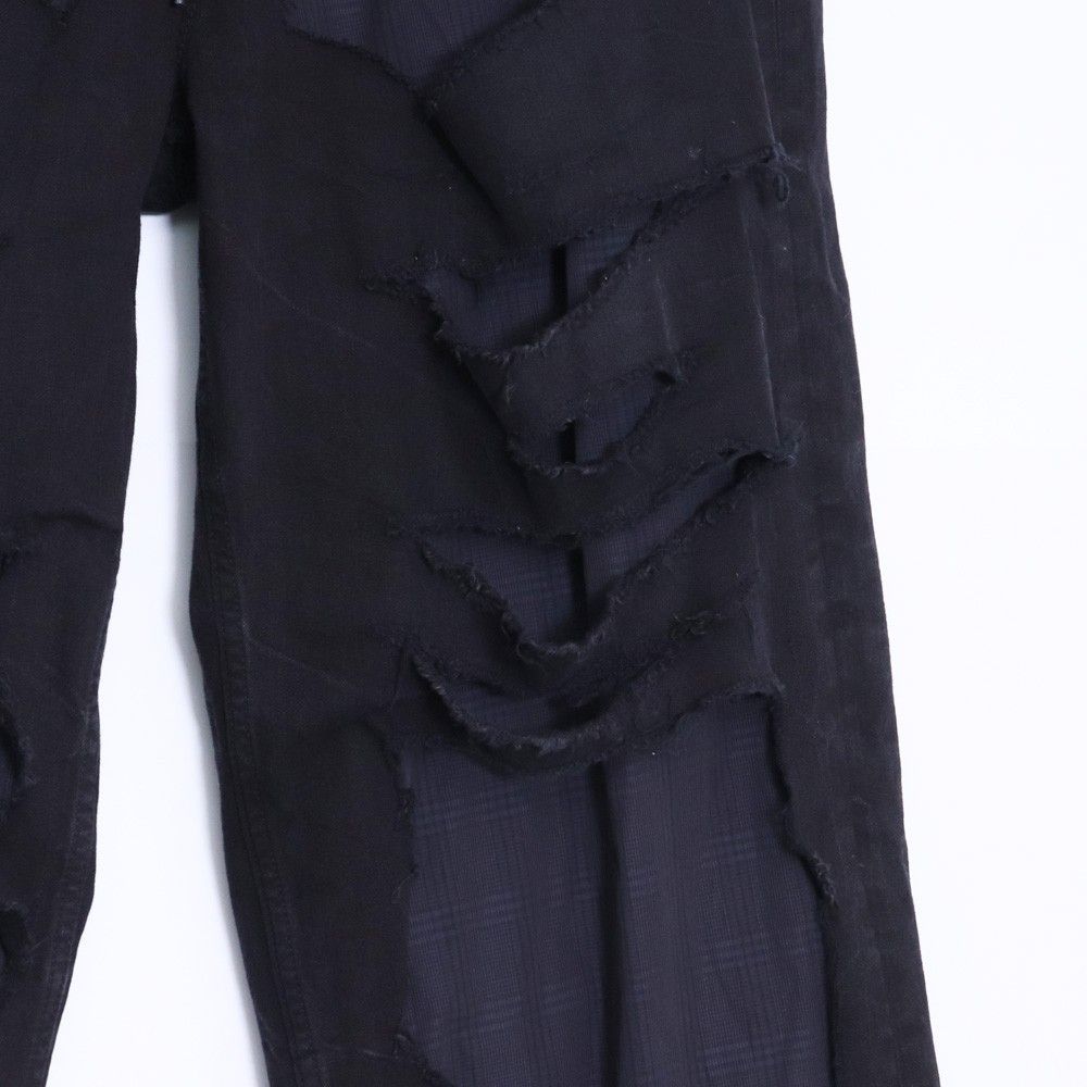 BALENCIAGA パッチワーク PYJAMA ワイドデニムパンツ Sサイズ ブラック