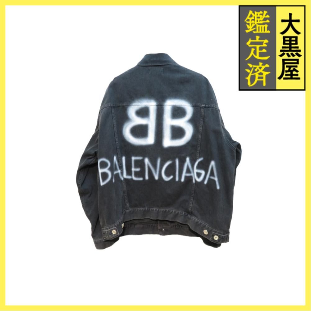 バレンシアガ バックロゴスプレープリントデニムジャケット 678354 432