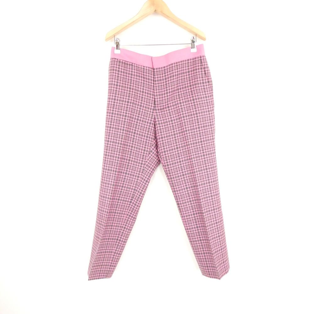 Drawer（ドゥロワー)ウールピンクチェックベーシックパンツ Drawer  