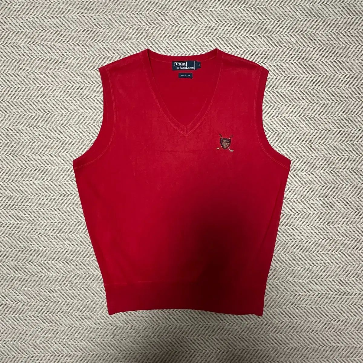 POLO RALPH LAUREN コットンニットベスト レッド