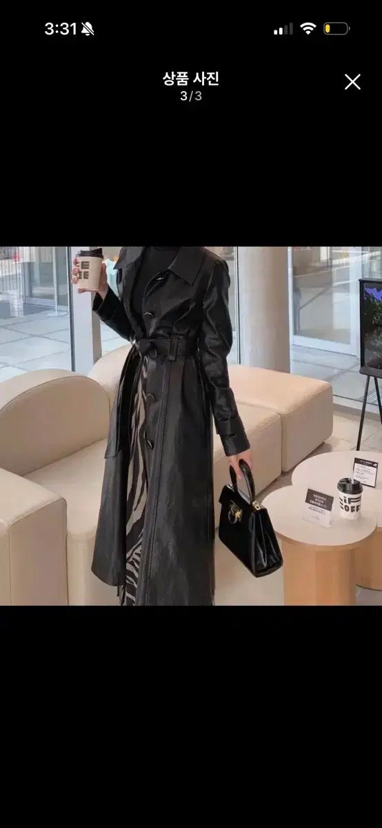 エバビン evabin ボランド トレンチコート ブラック アイボリー