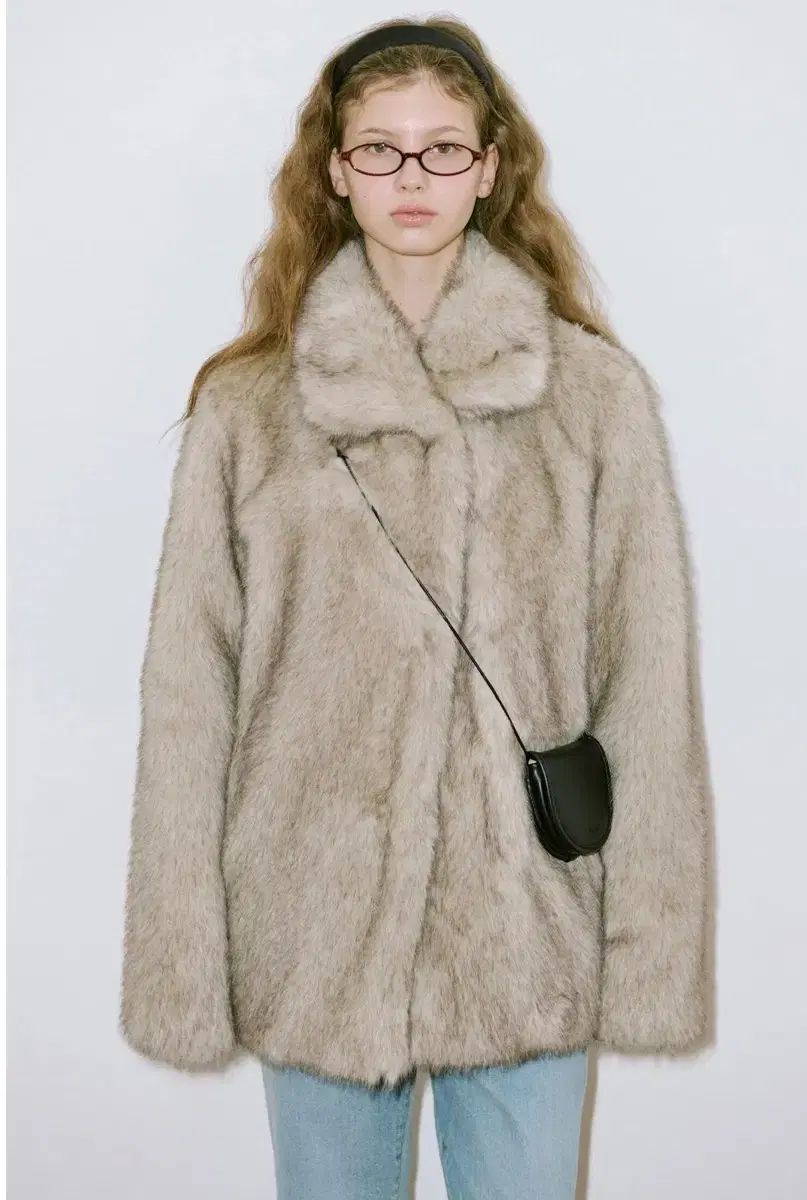 シヌーン ヘビー ミックス ファージャケット アッシュブラウン