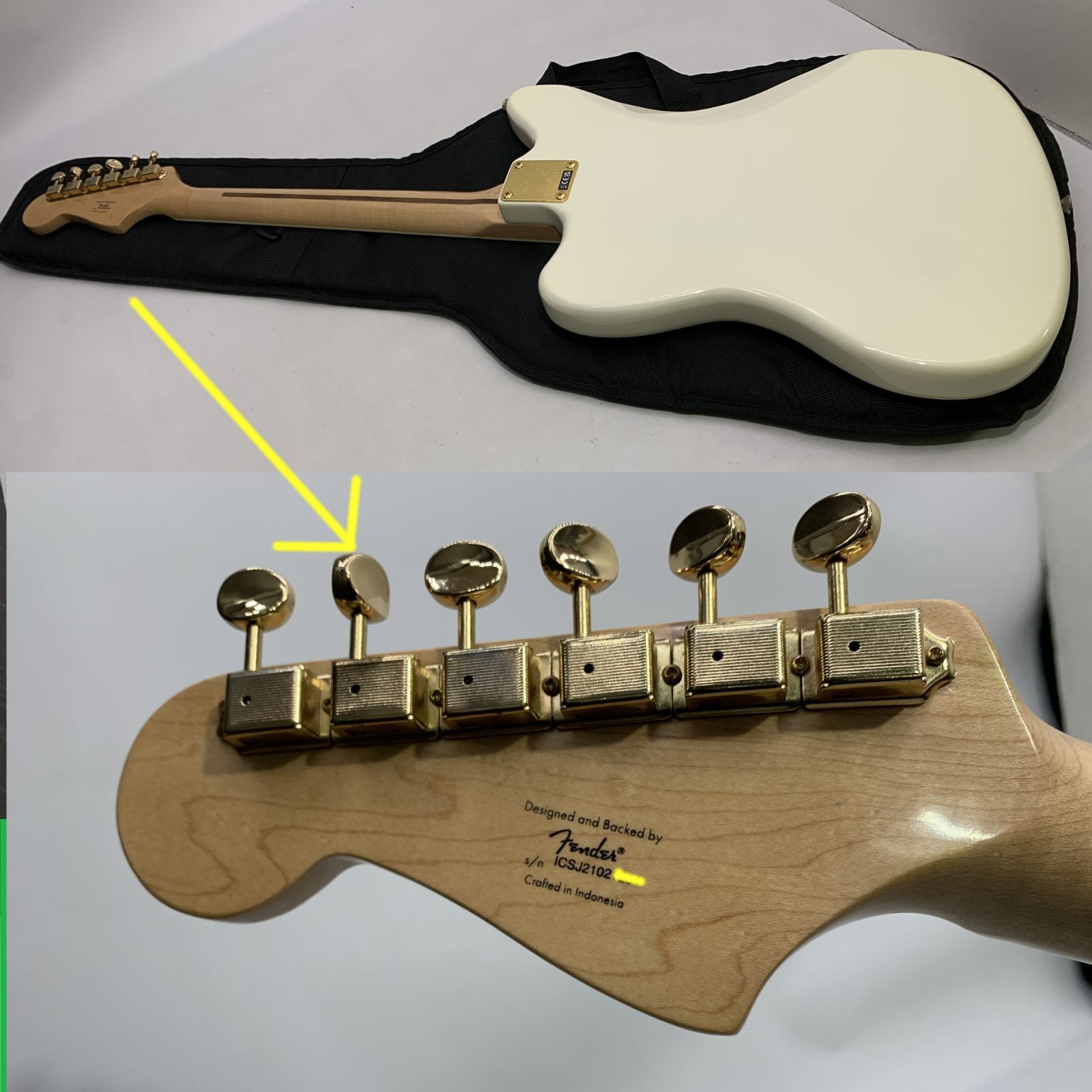 楽器 エレキギター スクワイヤー by フェンダー ジャズマスターゴールドエディション Squier Fender 40 th Anniversary Jazzmaster G Edition Olympic White