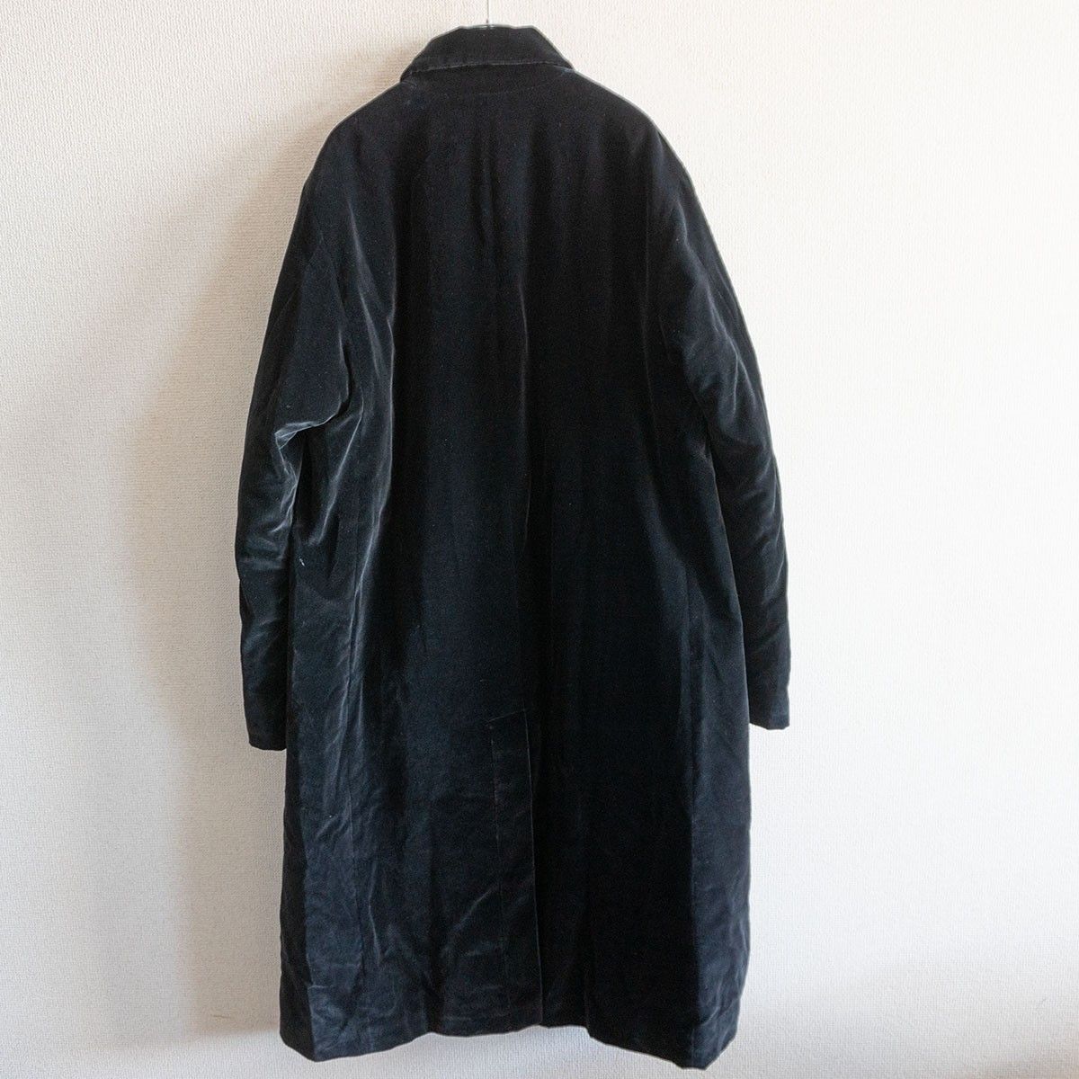 美品】GIORGIO ARMANI【ベルベット ロング コート】48 ブラック