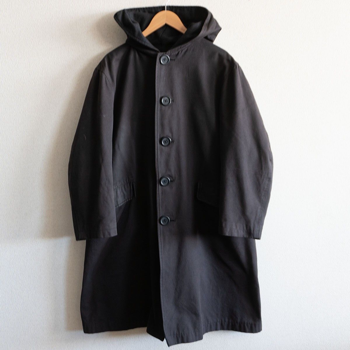 90s/アーカイブ】Y's for men【フード付き ロング コート】 ブラック