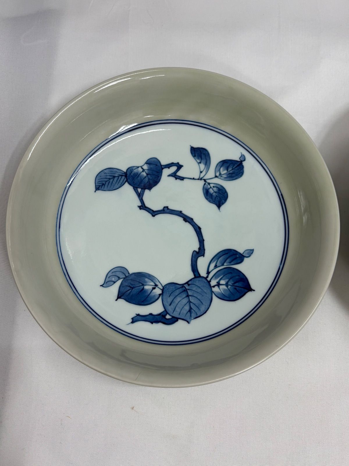 ☆希少☆ ティファニー源 源右衛門窯 深皿 カレー皿 2枚 青磁木の葉文