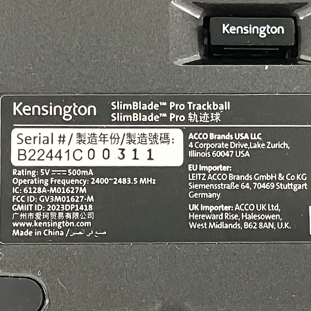 Kensington SlimBlade Pro トラックボール K72085JP グレー