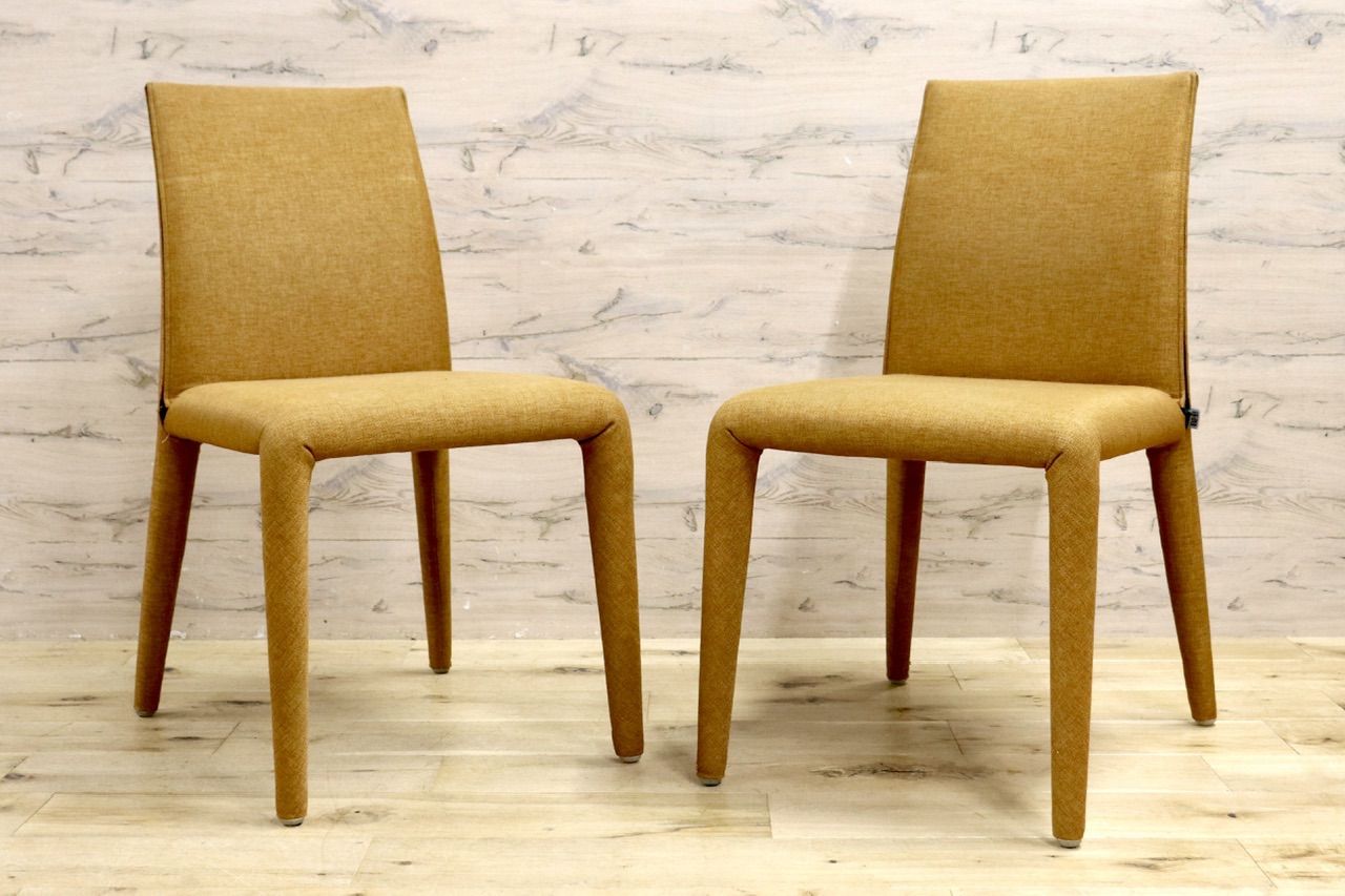 B ITALIA ビーアンドビー VOL AU VENT ヴォロ ヴァンチェア ダイニングチェア 2脚セット ファブリック モダン