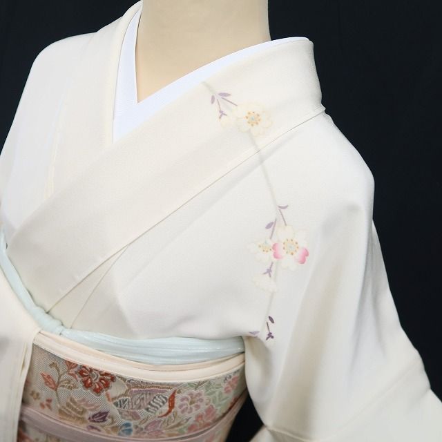 ❁tomihisa❁新品 本加賀友禅 菊田宏幸 落款 桜 着物 正絹 仕付け糸付