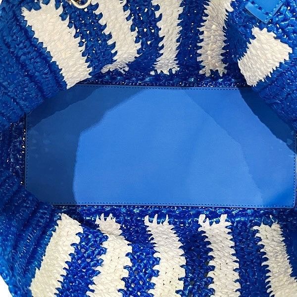  ケイト スペード ブルー ホワイト ストロー レザー バッグ トートバッグ レディース その他 その他