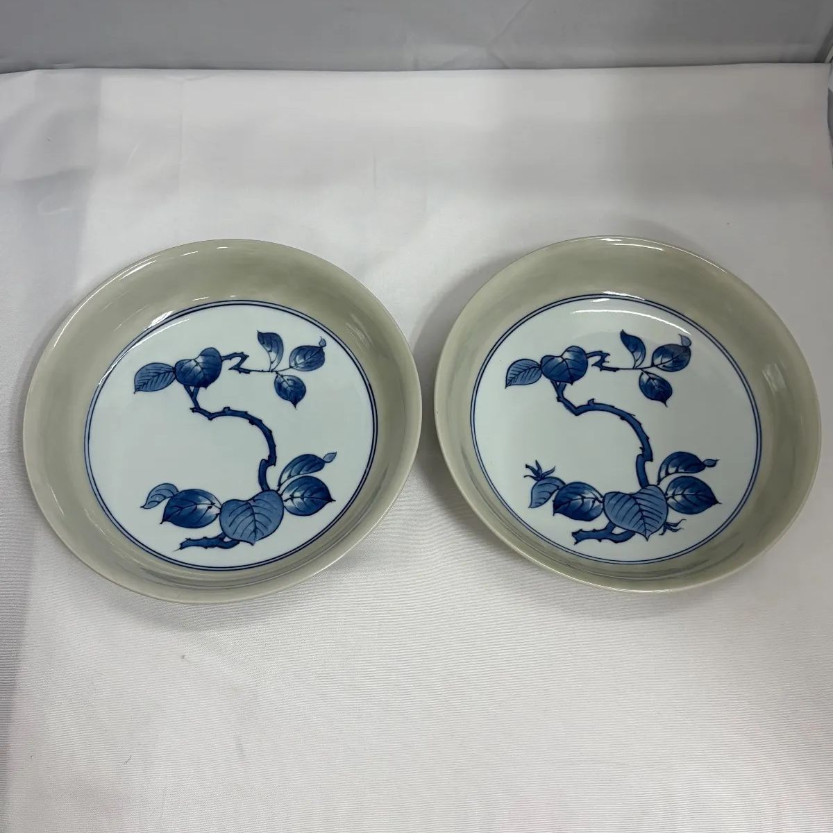 ☆希少☆ ティファニー源 源右衛門窯 深皿 カレー皿 2枚 青磁木の葉文