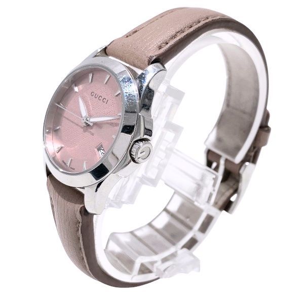 グッチ GUCCI Gタイムレス 126 5 クォーツ ピンク文字盤 時計 腕時計 レディース