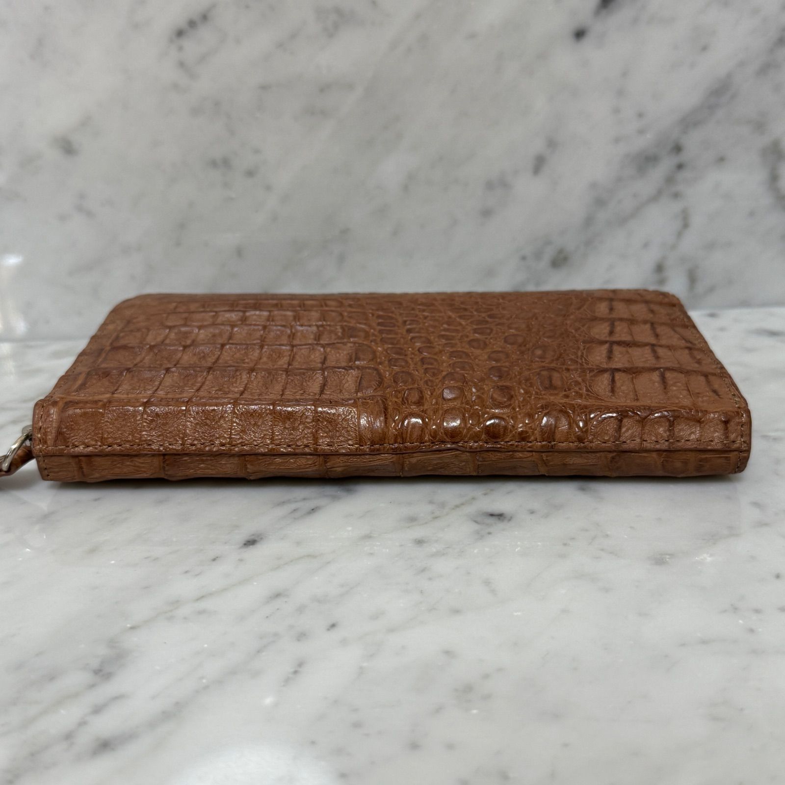 新品 未使用 CROCODILE クロコダイル 本革 レザー 長財布 ジップ
