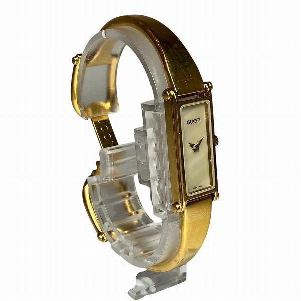 グッチ GUCCI 1500 クォーツ シェル文字盤 ショップ バングル 時計