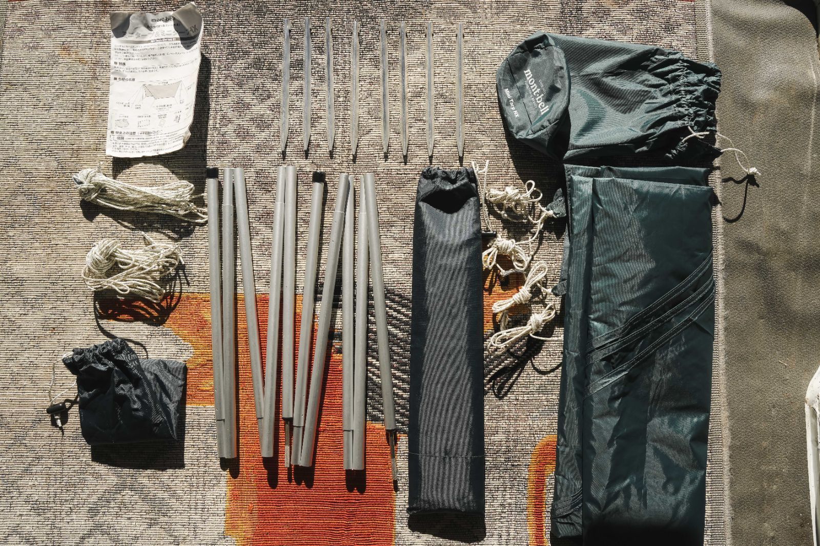美品】mont-bell ミニタープHX 販売 アルミミニタープポール165付き