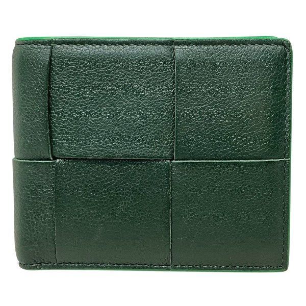 ボッテガ ヴェネタ イントレチャート グリーン 2つ折り財布 メンズ