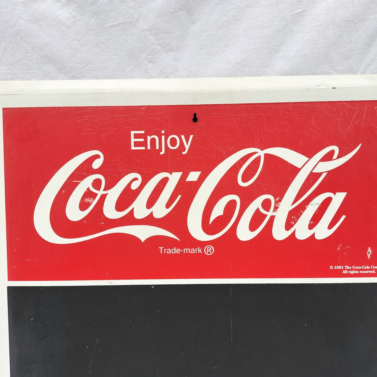 珍しいコカ・コーラ ライセンス スチール製 黒板 (H71xW51cm) メニュー 