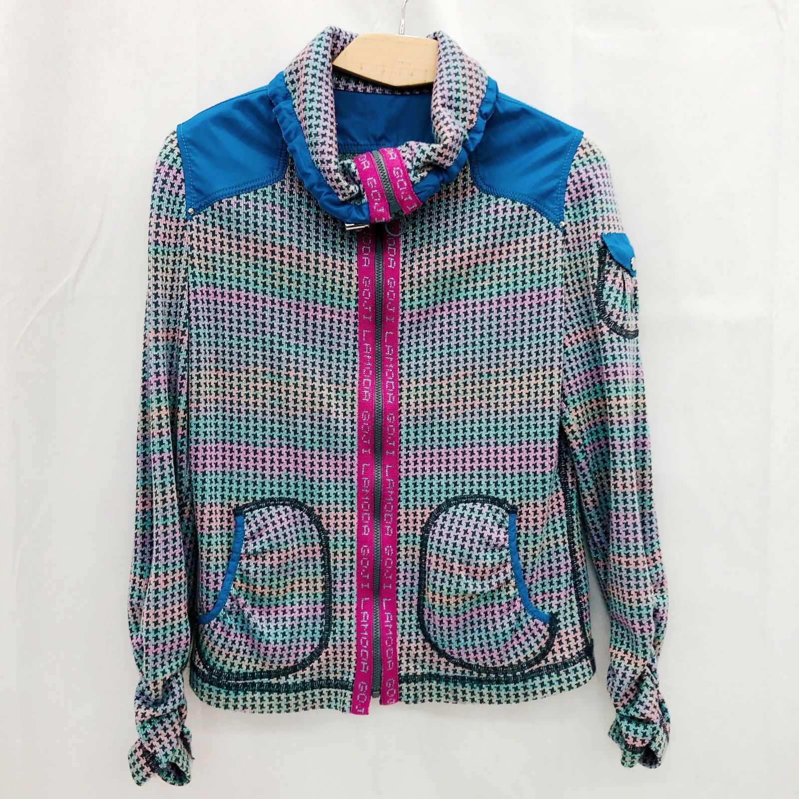 伊太利屋 イタリヤ ジップアップ ニット ブルゾン 千鳥柄 トップス 9