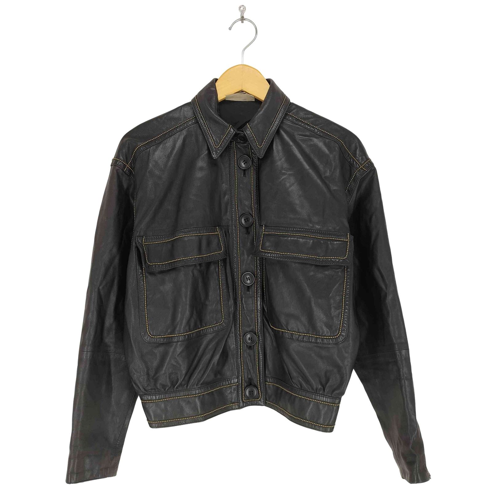 ジャンフランコフェレ FERRE Y 2 K スタッズ 装飾デザイン 本革 レザージャケット レディース 表記無