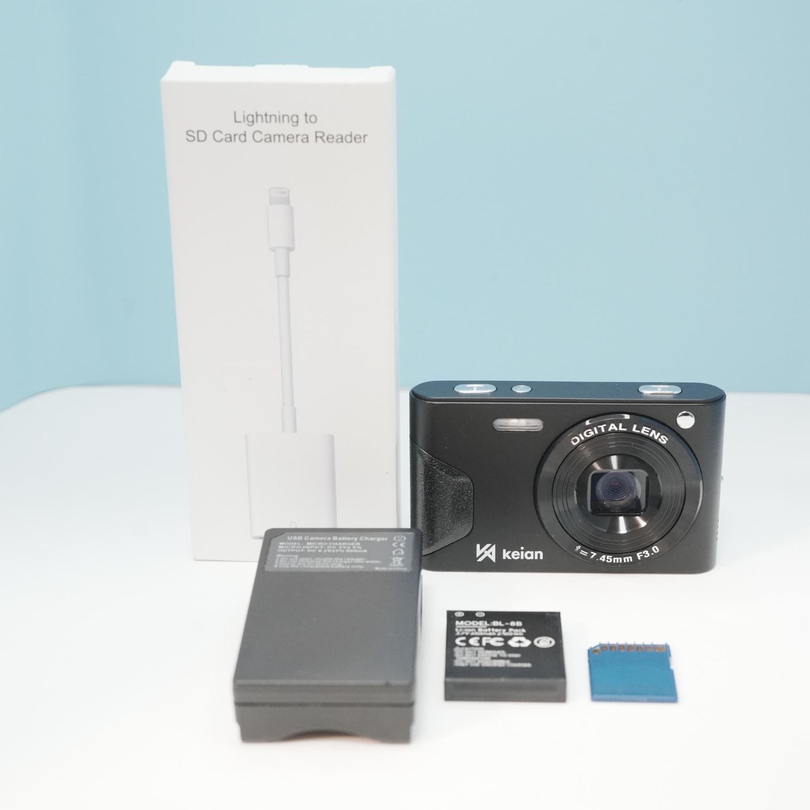 keian デジタルカメラ KDC800 BK デジカメ スマホ転送OK フルセット 極