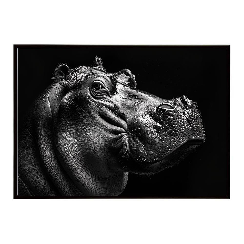 【B2サイズ（約51x73cm）】【lh-poster-6531】Hippopotamus カバ ヒポポタマス サバンナ アフリカ 草原 自然 ネイチャー 動物 アニマル 野生動物 インテリア フォト