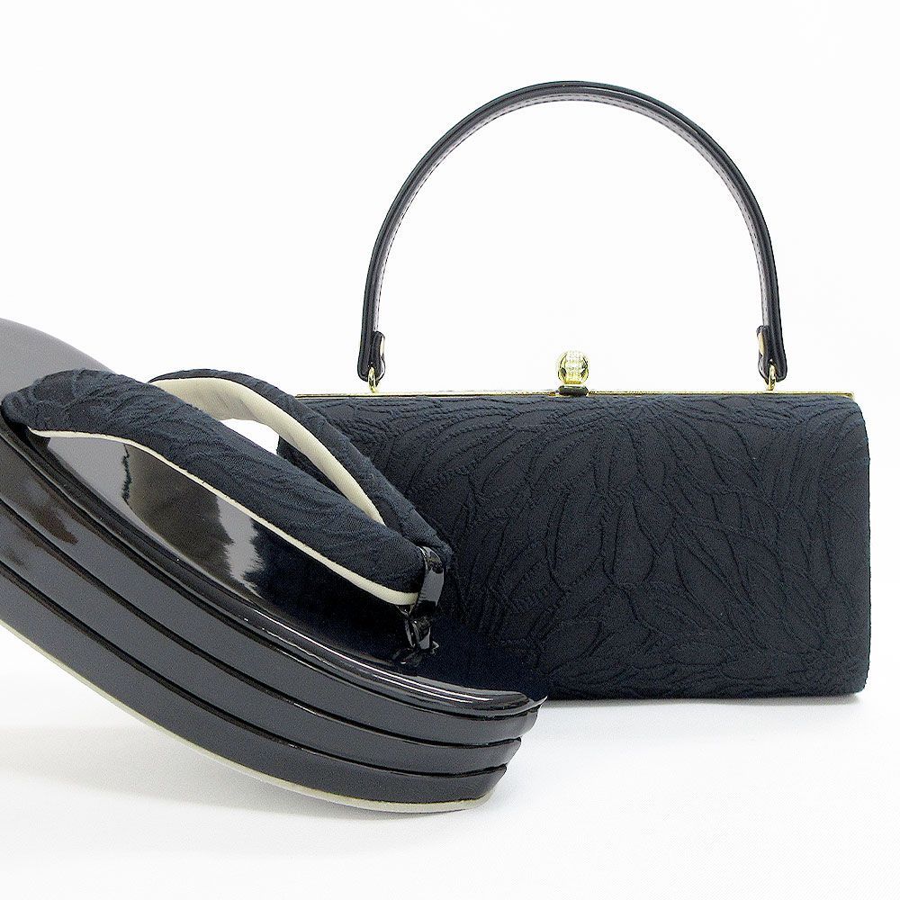 成人式 草履バッグセット フリーサイズ 紺 黒 ms 2130