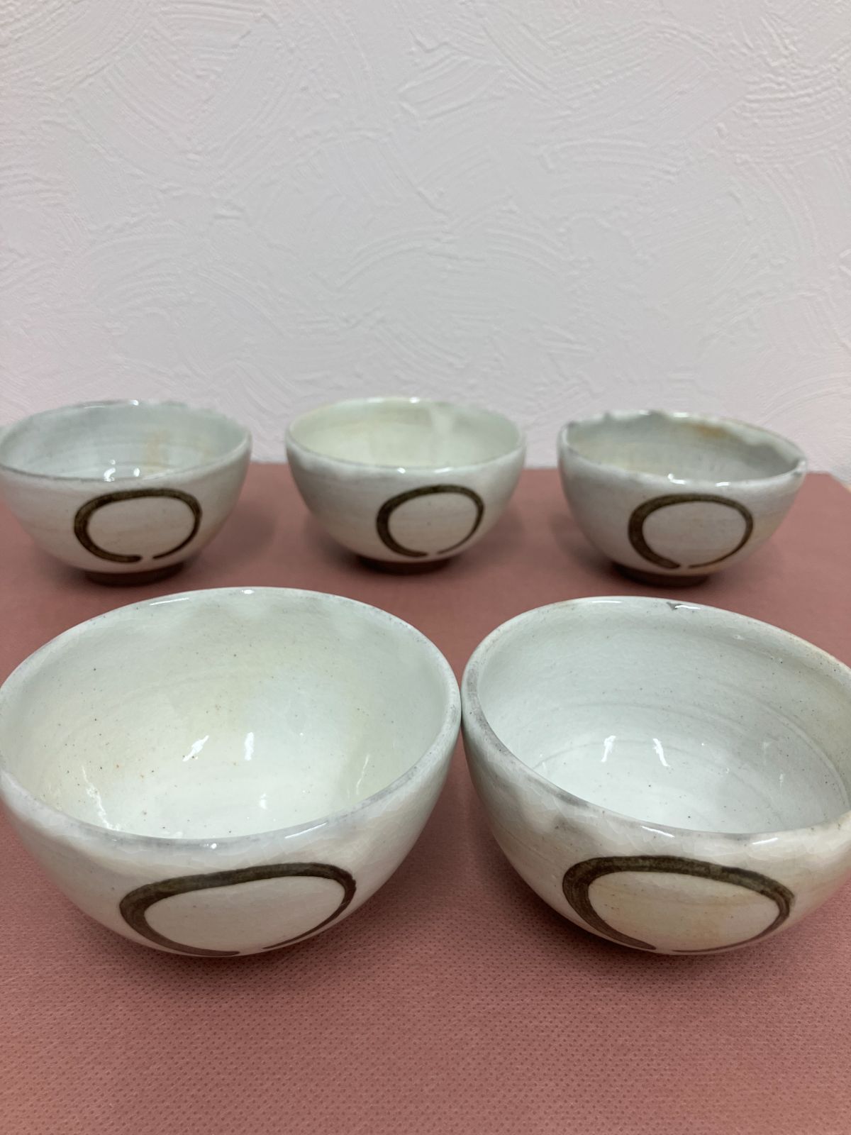 唐津焼 鏡山窯 湯のみ茶碗 茶托付属