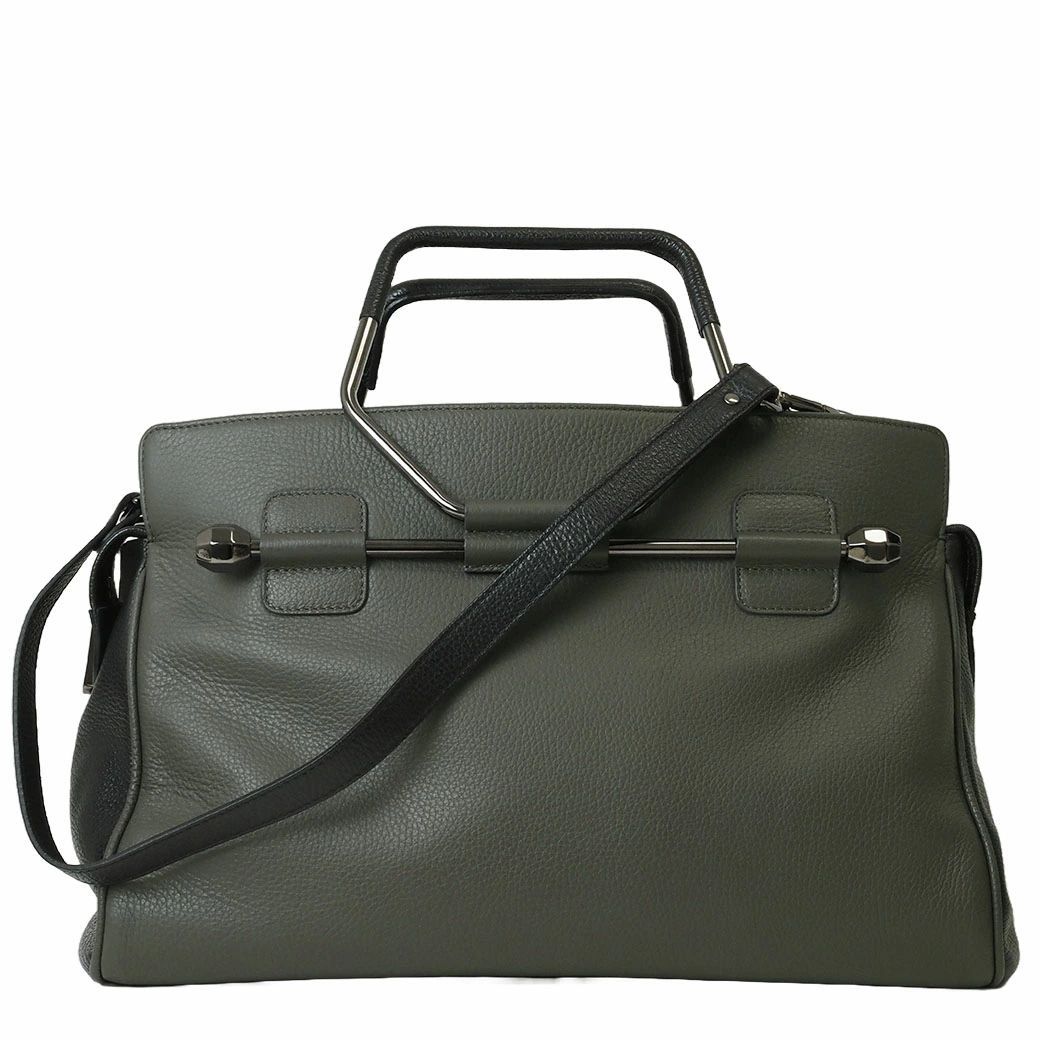 VIKTOR ROLF ヴィクター＆ロルフ ボンベット 2 WAYハンドバッグ ブラック グレー レディース 牛革 バイ トートバッグ 大きめ