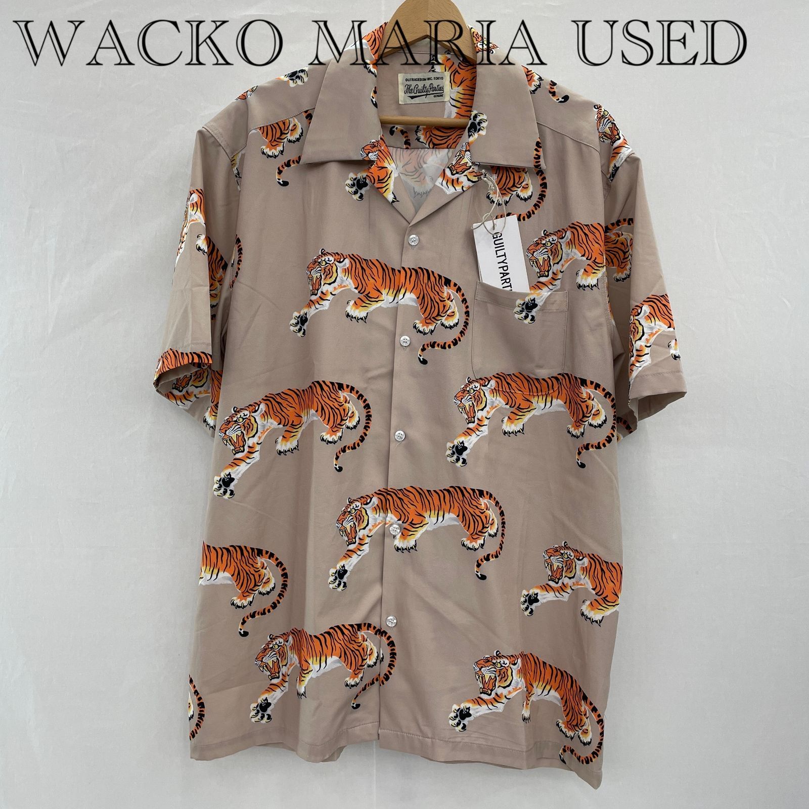 WACKOMARIA アロハシャツ ＸＬ ベージュ 虎柄 メンズ ファッション
