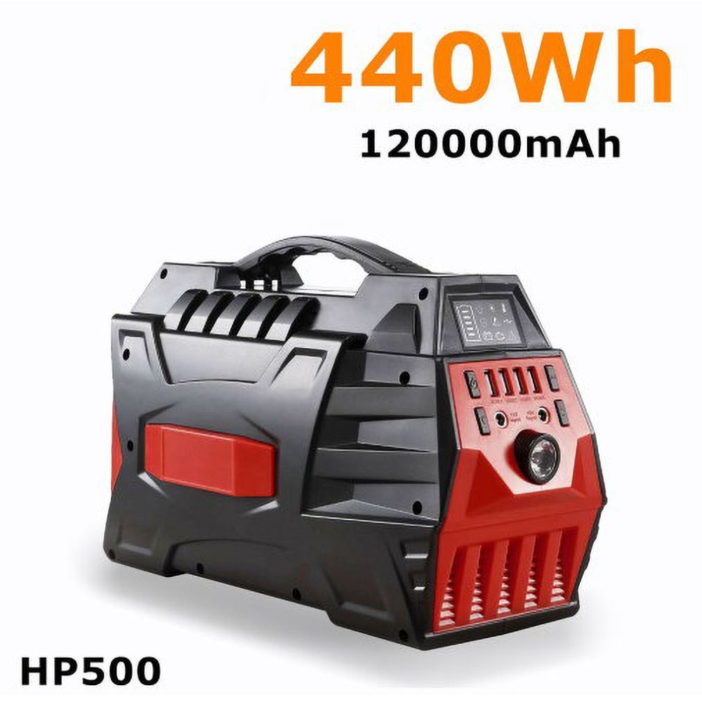 ポータブル電源 500 W ポータブル電源大容量 HP 蓄電池 440 Wh 弦波 PSE認証済 防災用品 車中泊 防災グッズ キャンプ アウトドア 発電機 停電対策 長寿命 大容量 バッテリー 持ち運びやすい