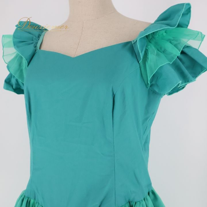 【美品 日本製 フラダンス衣装】グリーン Paondor ワンピース ドレス 緑 フラダンス 衣装 ワンピース ドレス パンドール グリーン系 ブルー系