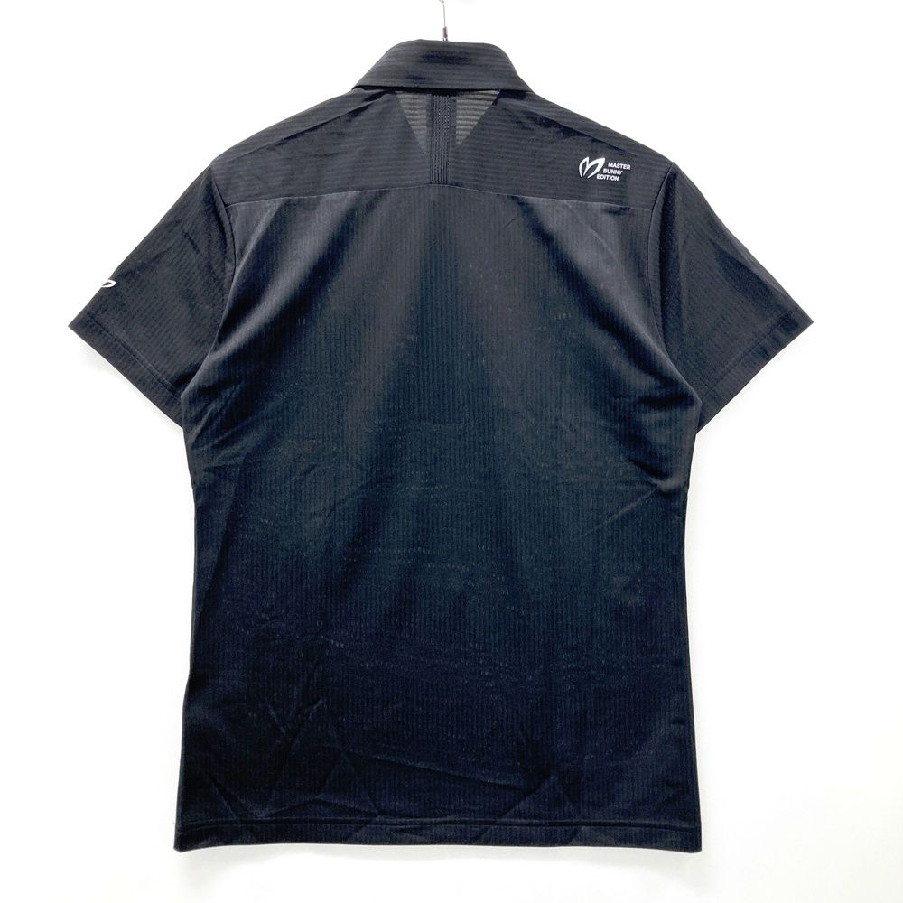 サイズ 3 MASTER BUNNY EDITION マスターバニーエディション 半袖ポロシャツ ストライプ柄 ブラック系 ゴルフウェア メンズ ストスト