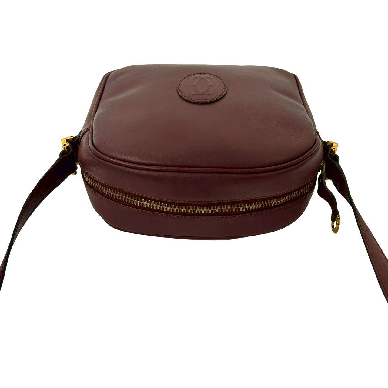 極 美品 CARTIER カルティエ ヴィンテージ マストライン ロゴ レザー