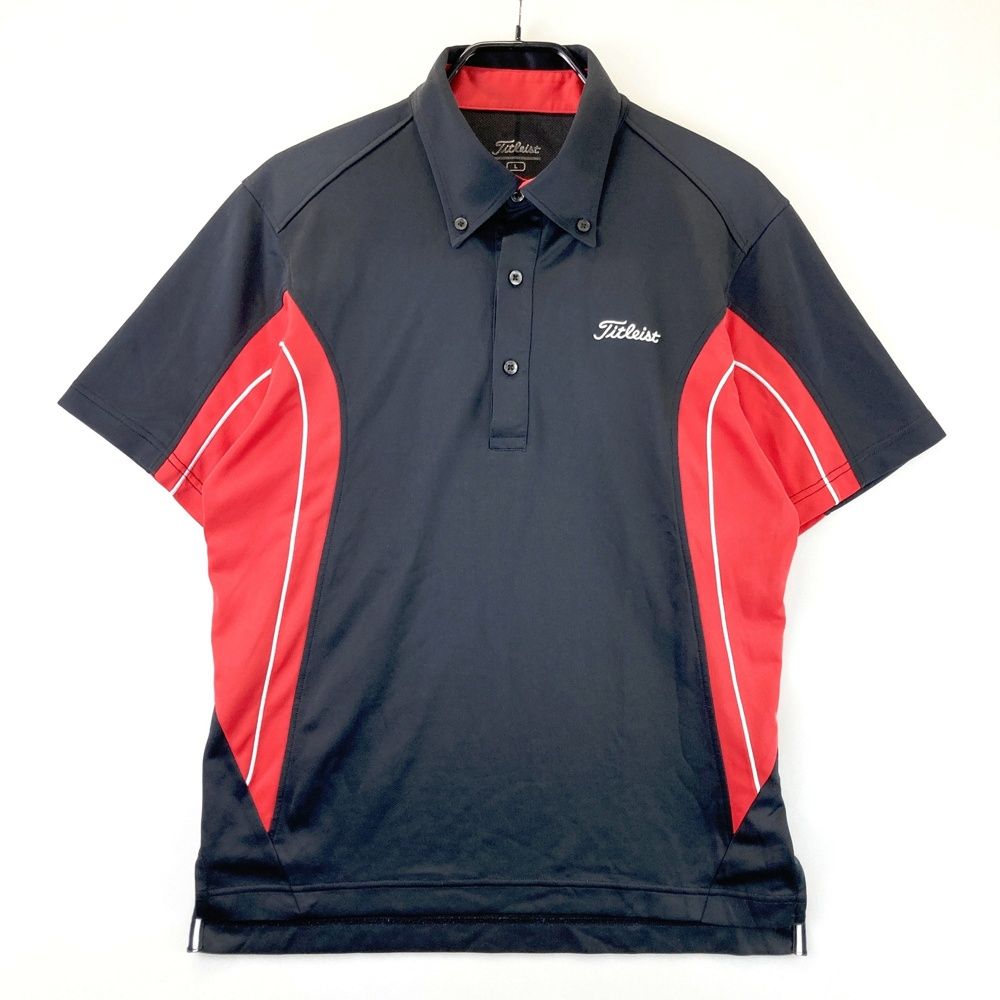 サイズ：L TITLEIST タイトリスト  半袖ポロシャツ ボタンダウン  ブラック系 [240101539588] ゴルフウェア メンズ ストスト