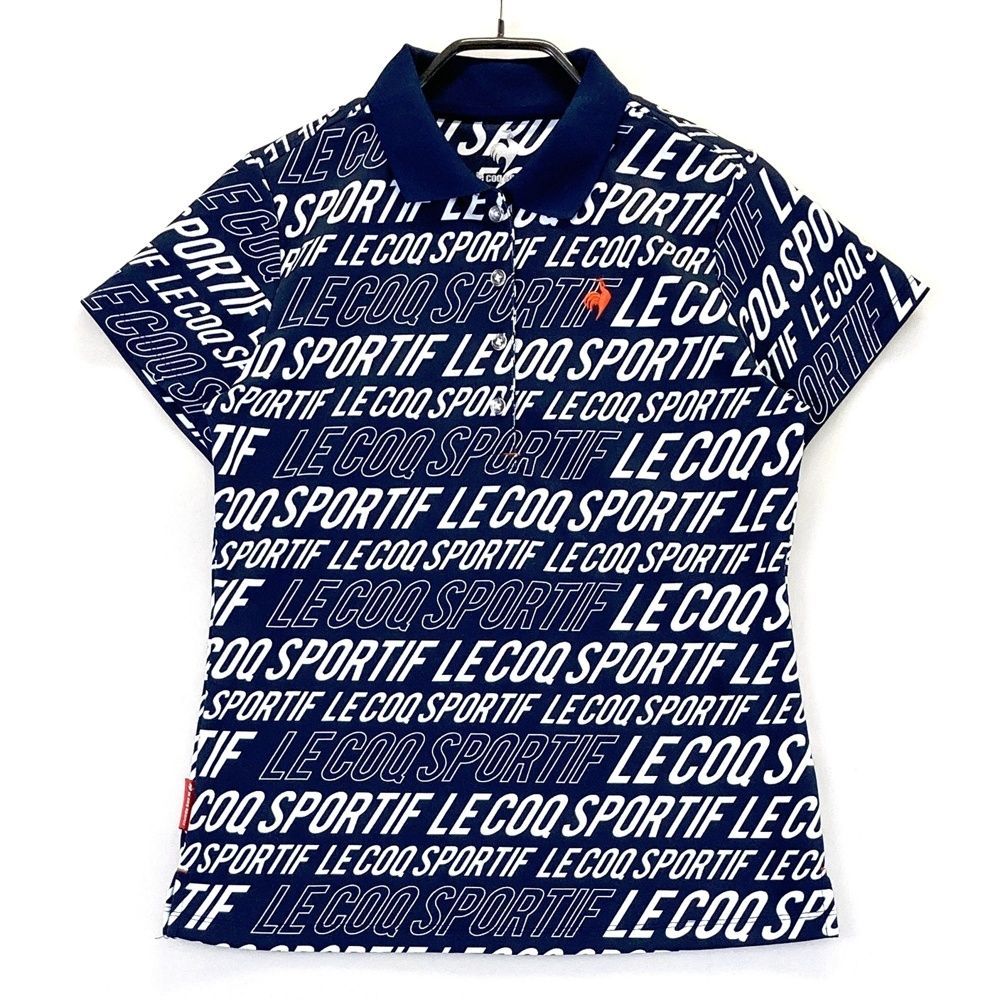 サイズ：L LE COQ GOLF ルコックゴルフ 半袖ポロシャツ ロゴ柄