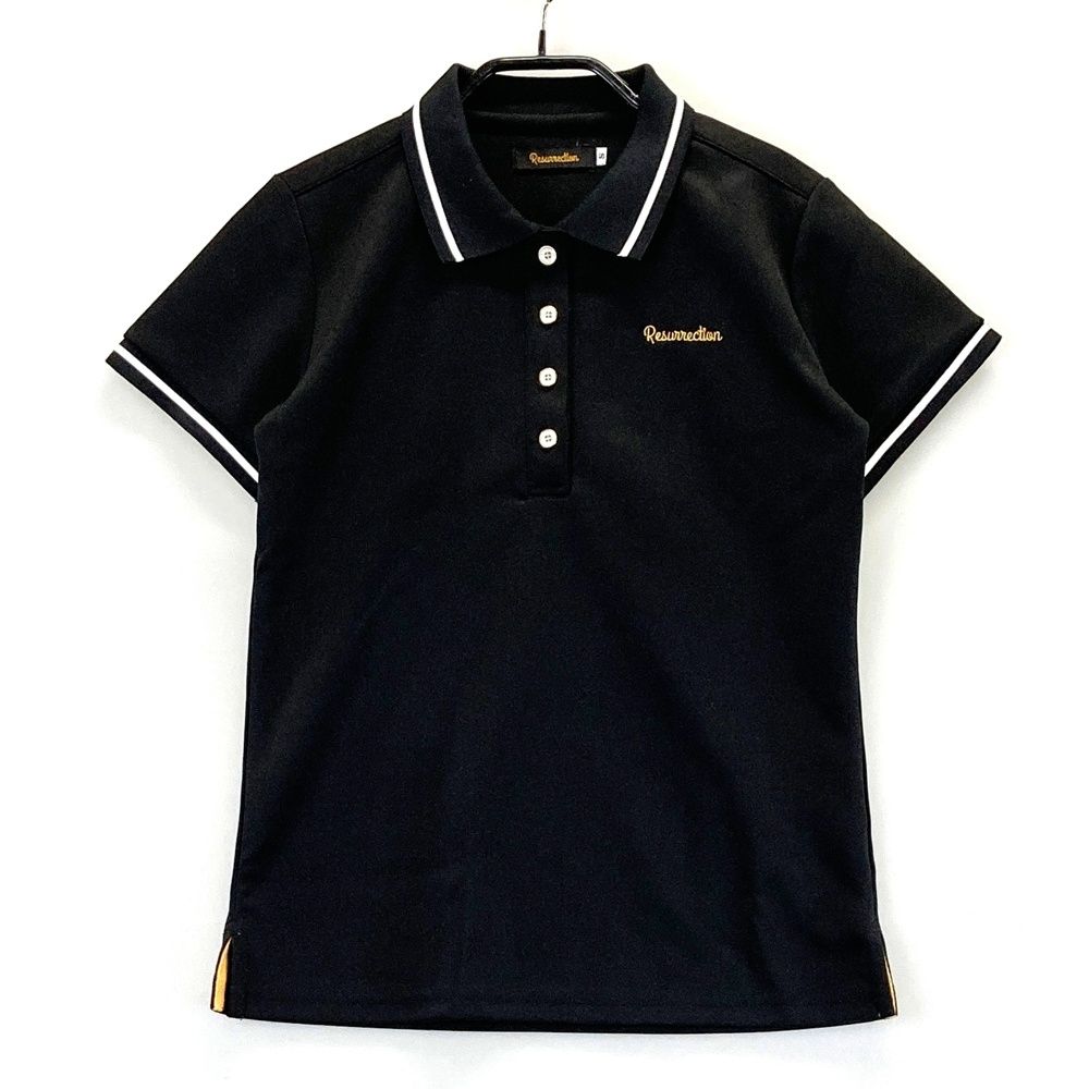 サイズ S レザレクション 半袖ポロシャツ ブラック系 ゴルフウェア レディース ストスト