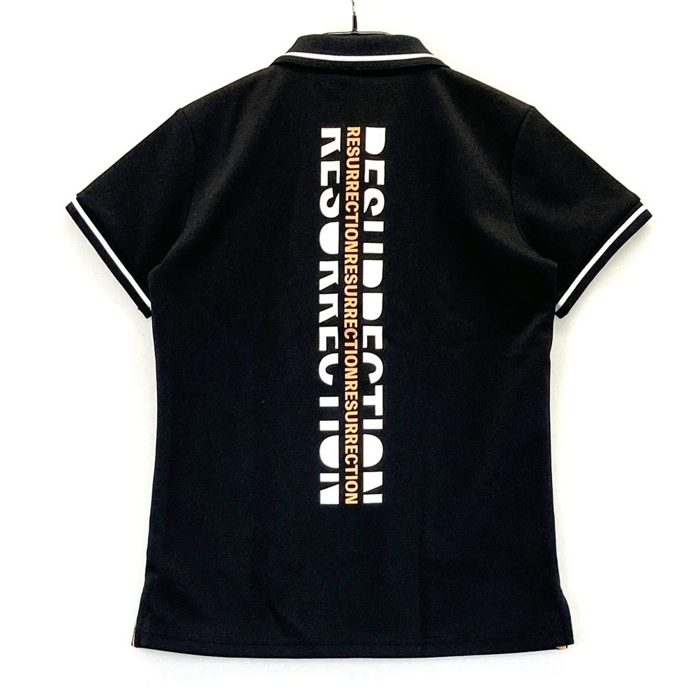 サイズ S レザレクション 半袖ポロシャツ ブラック系 ゴルフウェア レディース ストスト