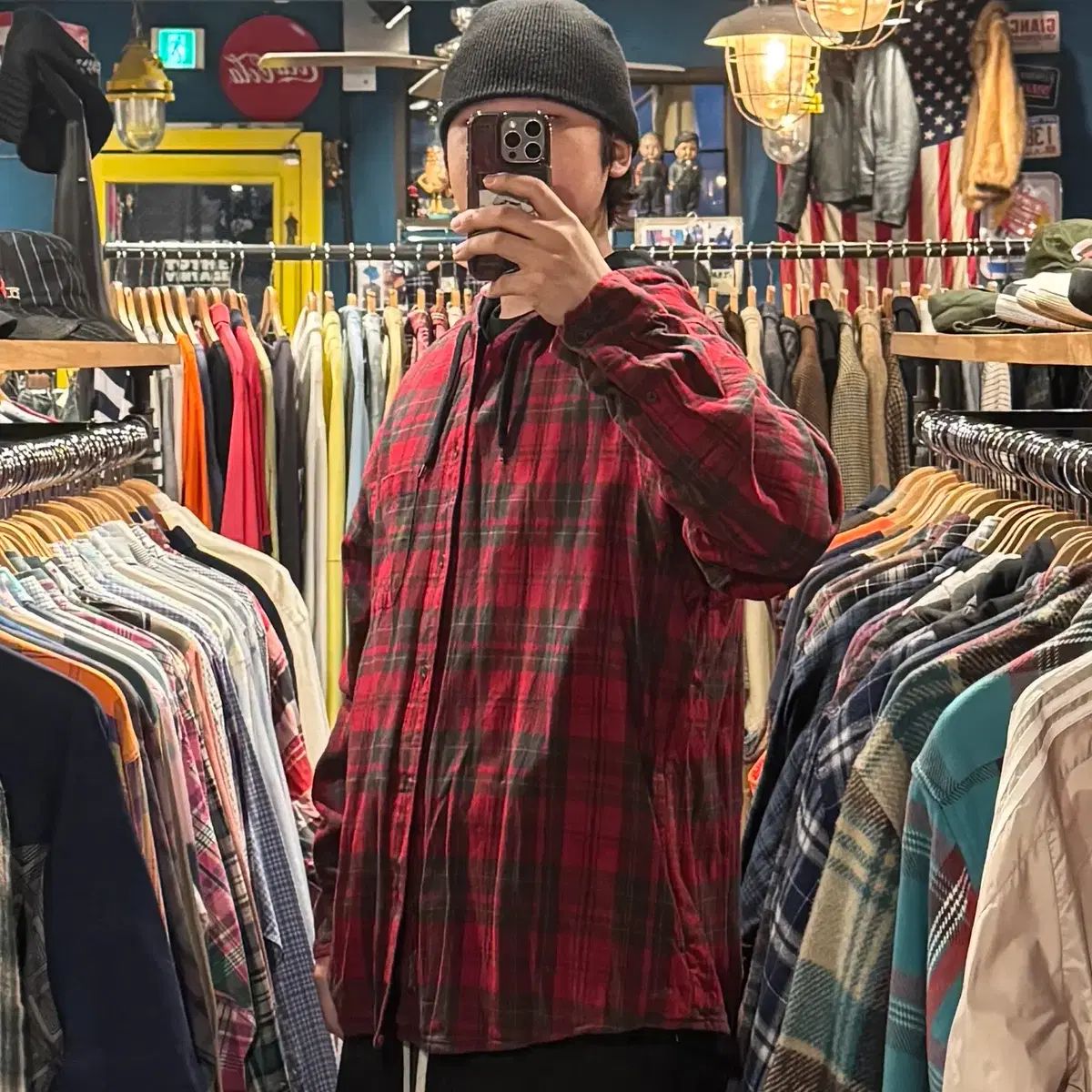 Eddie Bauer チェック パータン フード ジャケット