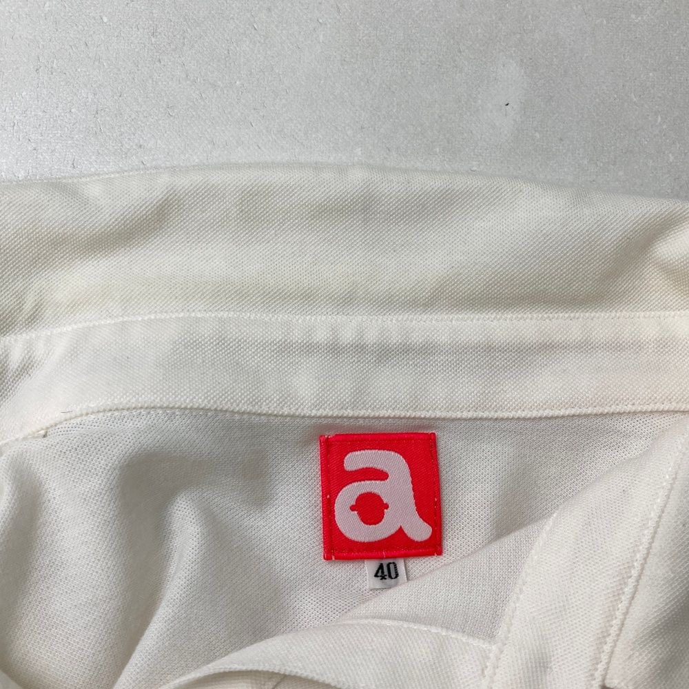サイズ：40 ARCHIVIO アルチビオ 半袖ポロシャツ 花柄 ホワイト系