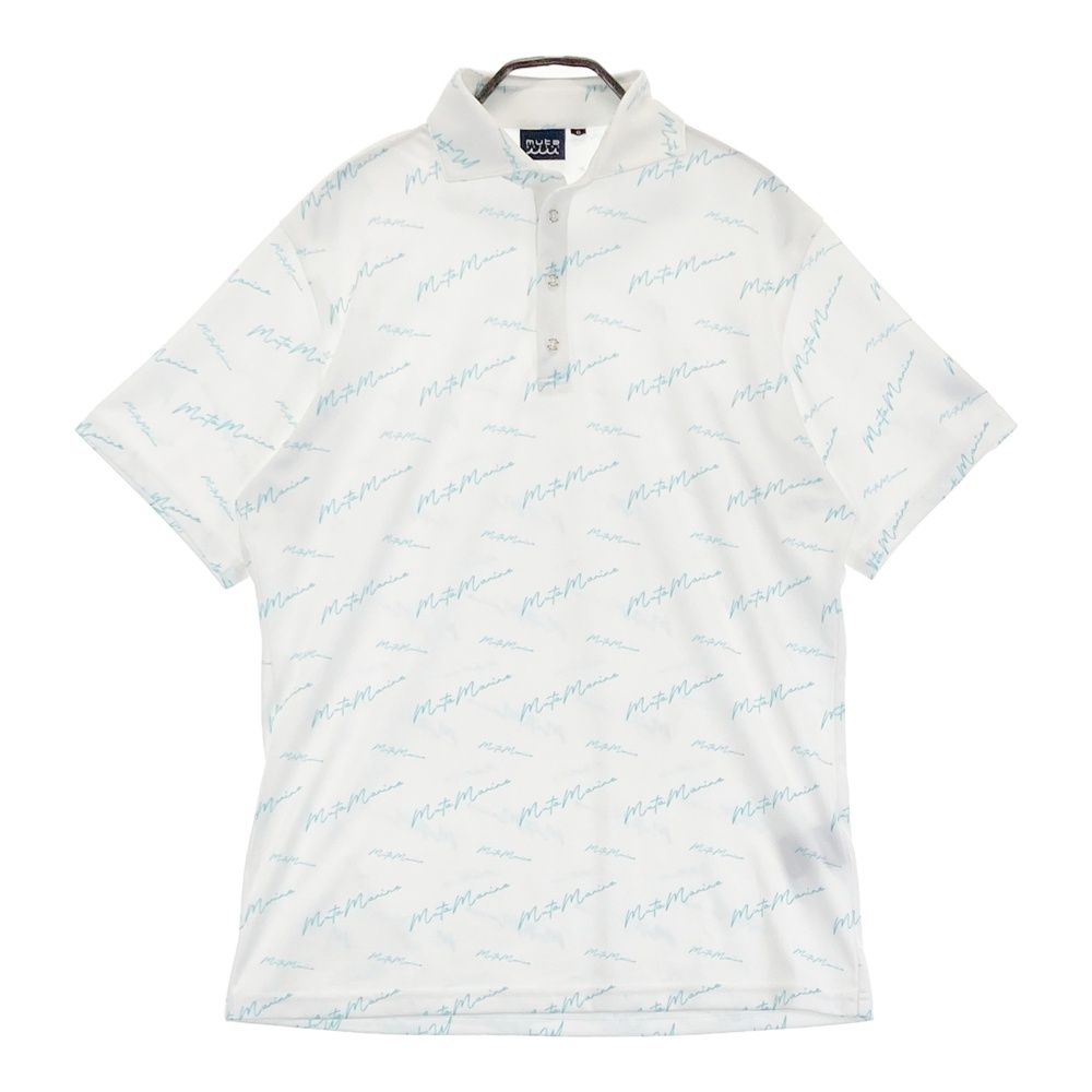 サイズ 6 MUTA MARINE ムータマリン 半袖ポロシャツ ロゴ柄 ホワイト系 ゴルフウェア メンズ ストスト