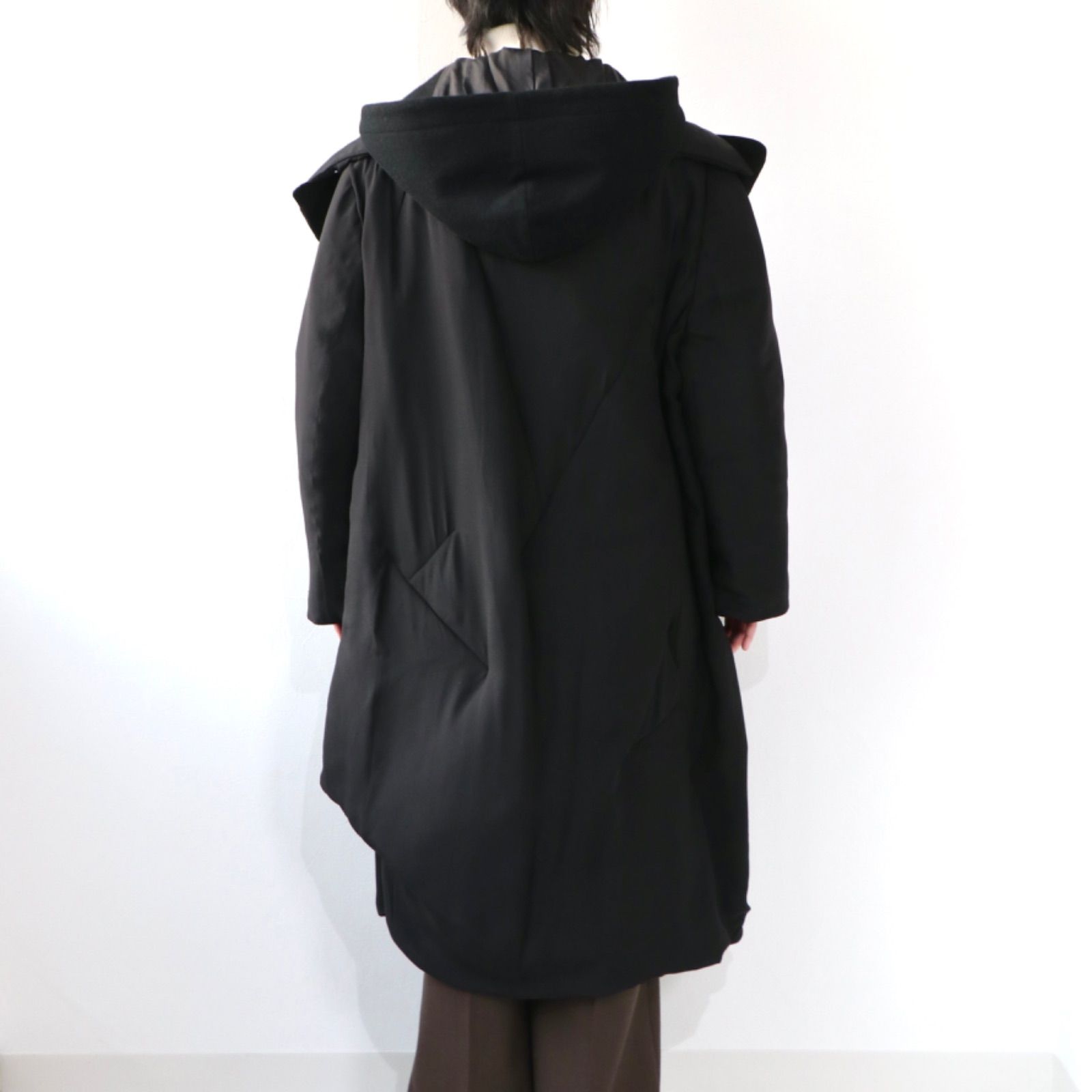 Yohji Yamamoto collections コート ブラック シルク ウール ヨウジ 