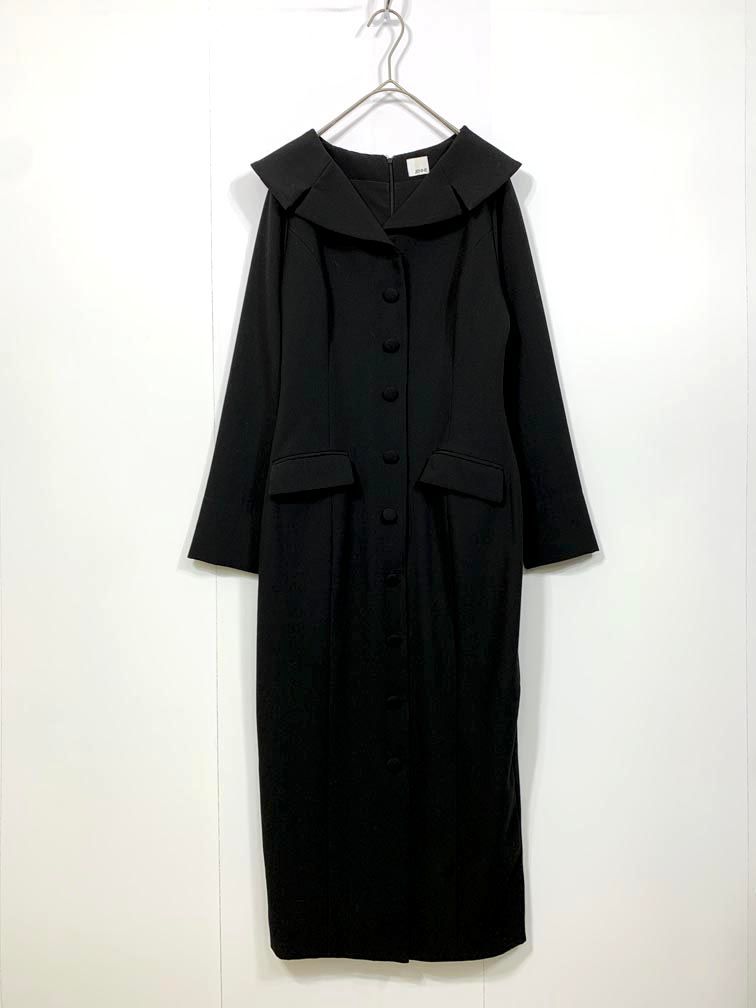 JENNE ジェンヌ sks 23 ss-op 35 a 定価23980円 オードリーストレート ワンピース sizeS|黒 ◎レディース