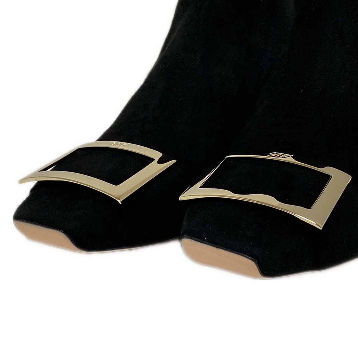  ロジェヴィヴィエ ショートブーツ 391 2 レディース トランペット スエード チェルシー ブーツ 黒 サイドゴア ブーティ ブーツ