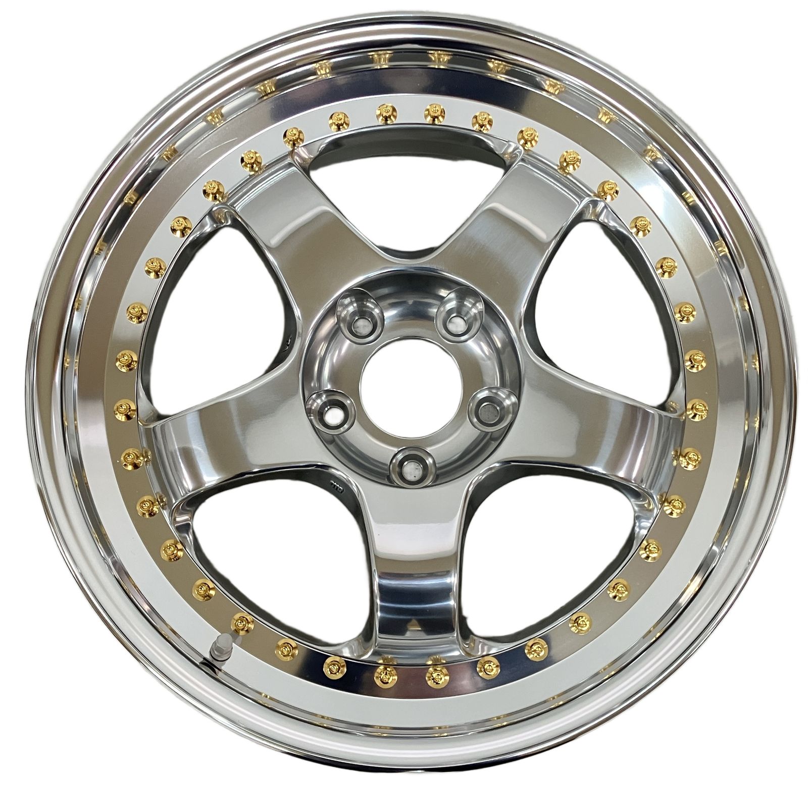 WORK マイスター S 1 3ピース ゴールドピアスボルト 18インチ 7 5 J 5穴 4本セット ホイール 開封品