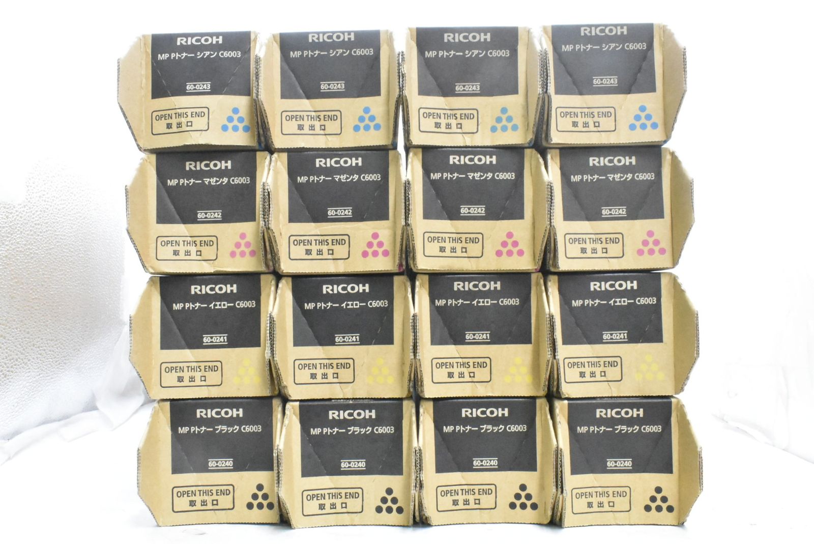 RICOH トナー C 6003 16本 シアン マゼンタ イエロー ブラック 各4 リコー D N 24 byebye