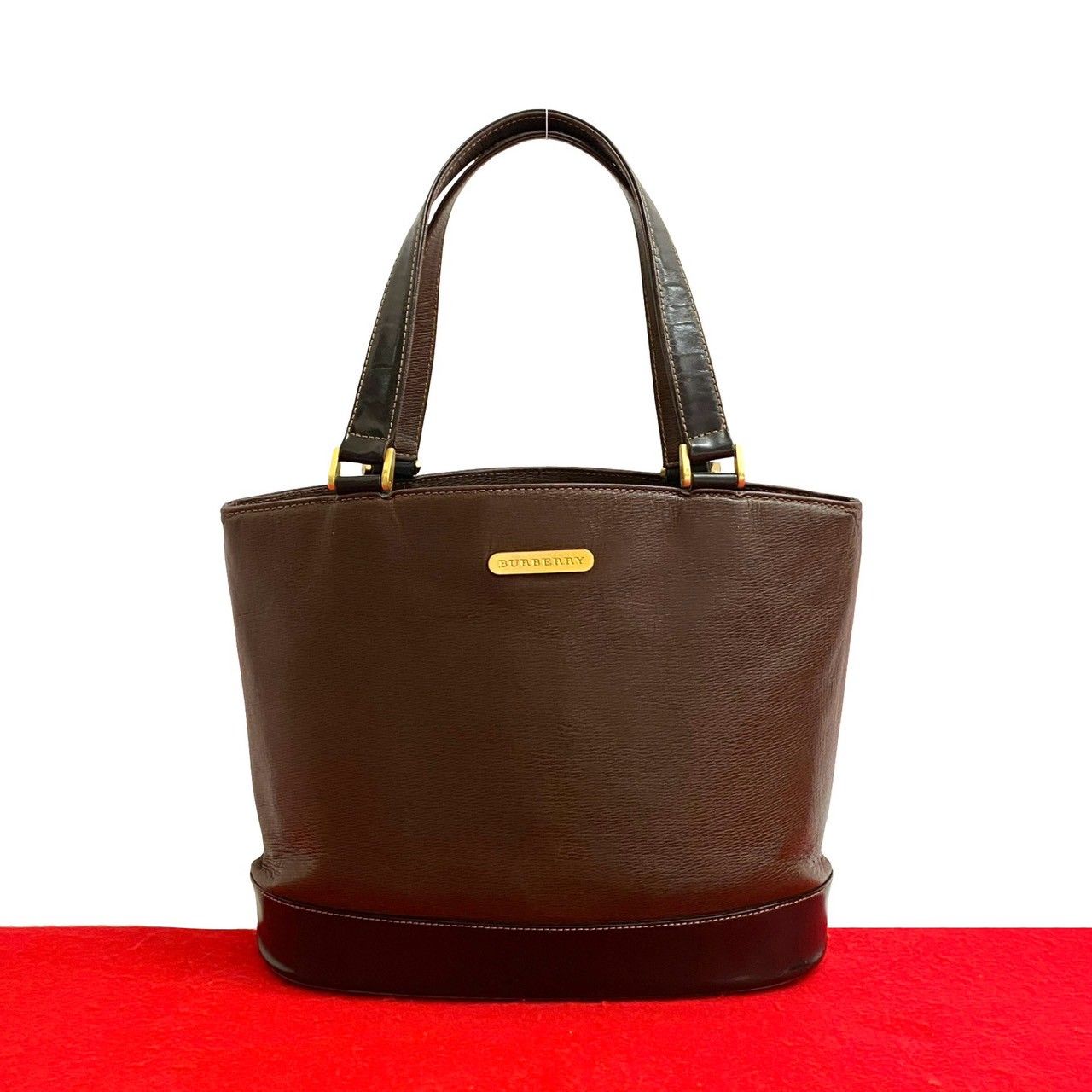 ♡美品♡ BURBERRY バーバリー レザー ノバチェック ビジネスバッグ BURBERRY / バーバリー】ノバチェックバッグ / ブラウン（ハンドバッグ