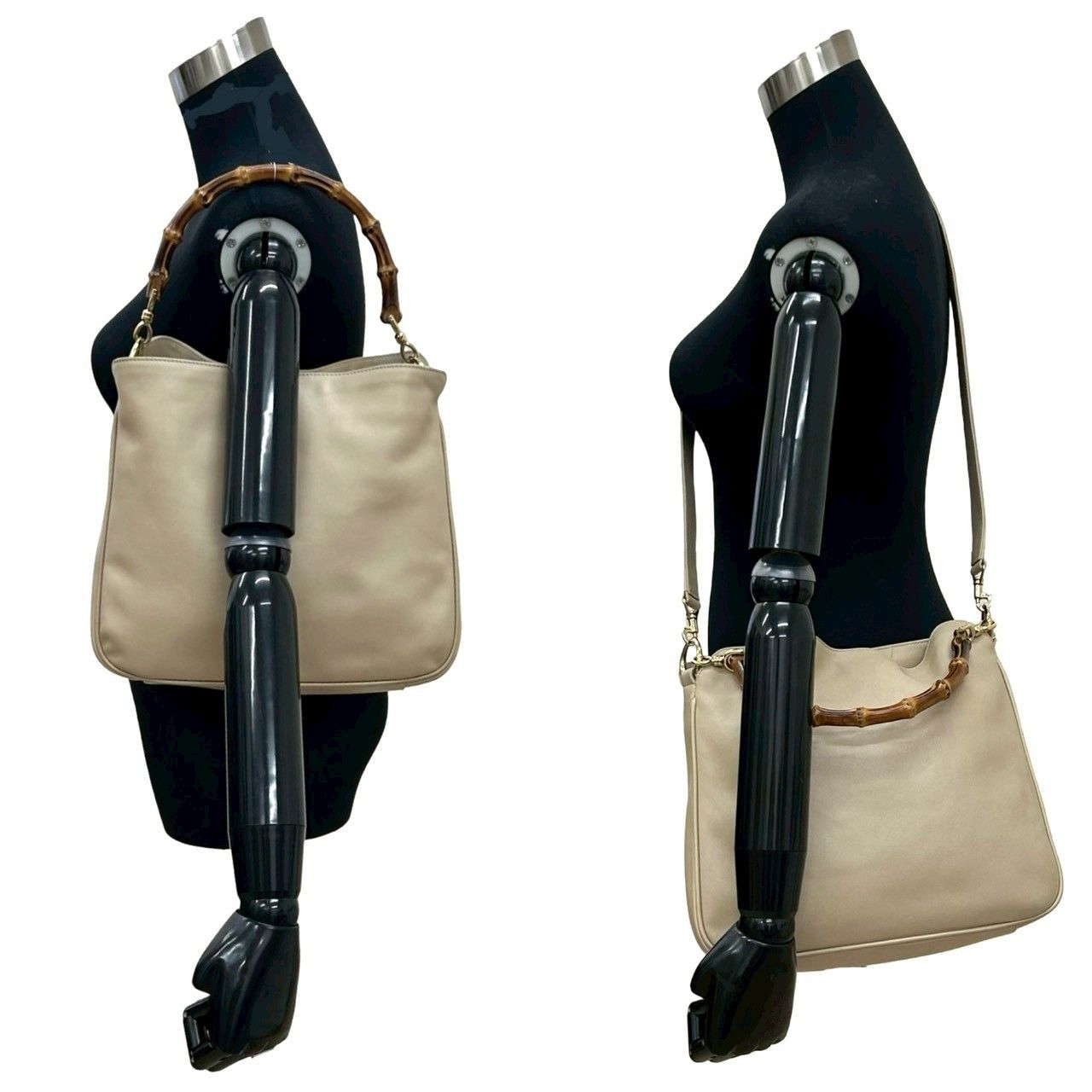 極 美品 希少品 GUCCI グッチ オールドグッチ バンブー 2way レザー 本 