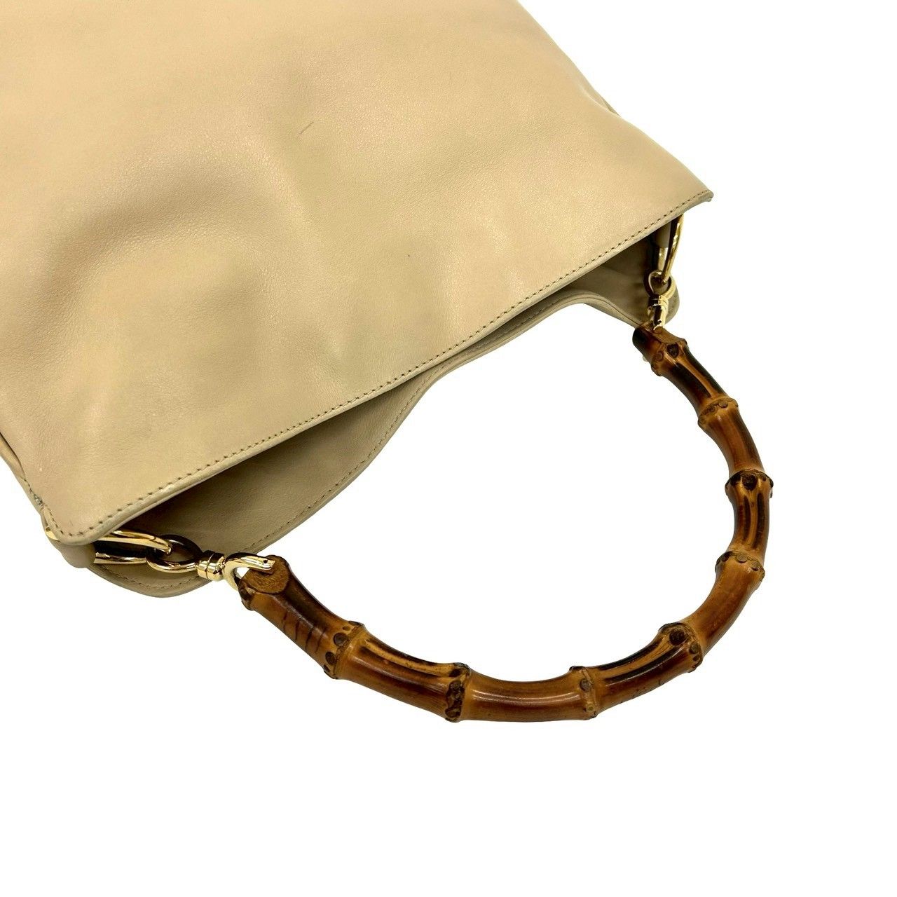 極 美品 希少品 GUCCI グッチ オールドグッチ バンブー 2way レザー 本