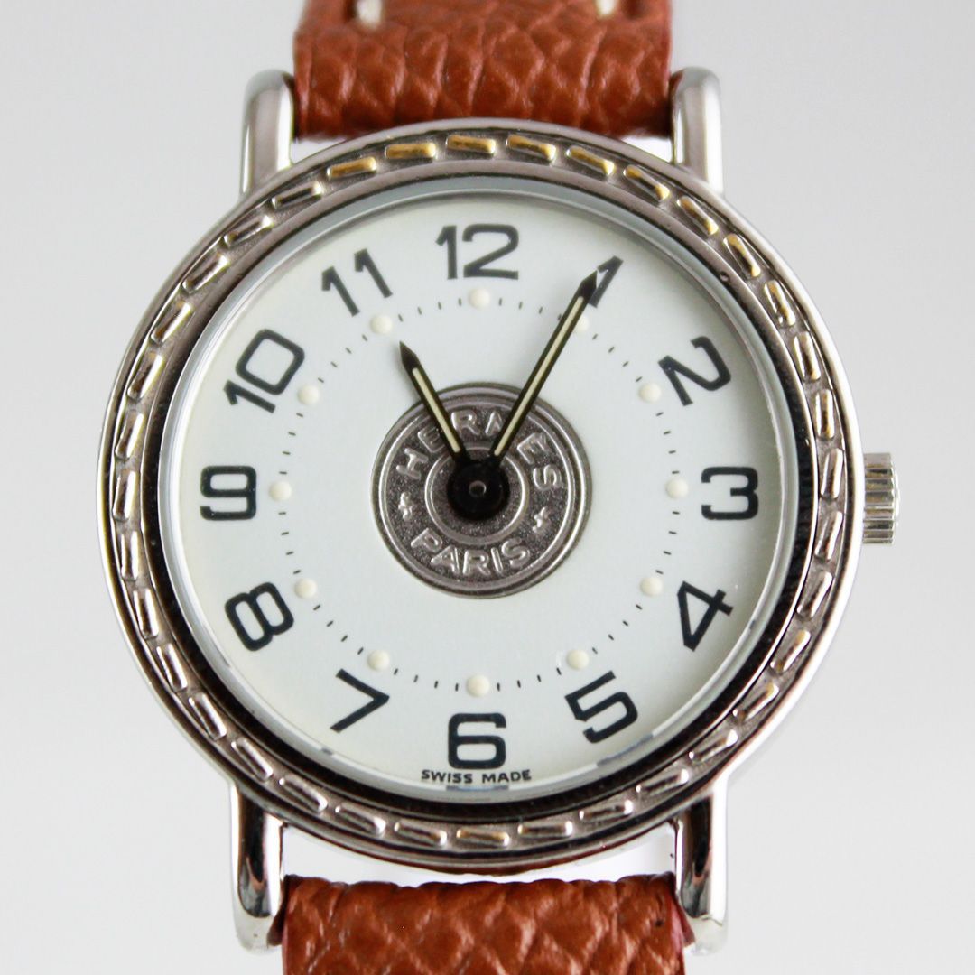 SA193 HERMES エルメス セリエ レディース SSケース 革ベルト ミント