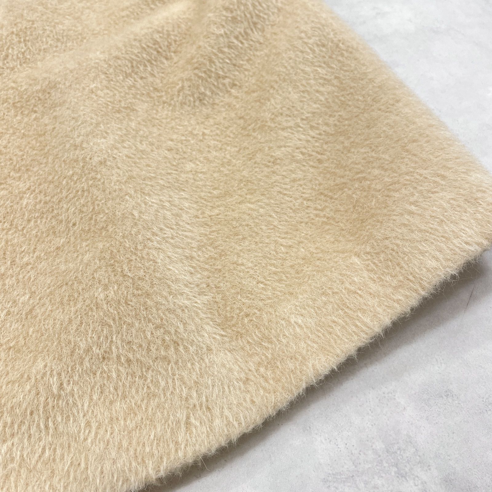 AGNONA アニオナ ノーカラーコート シャギー アルパカ ウール ベージュ